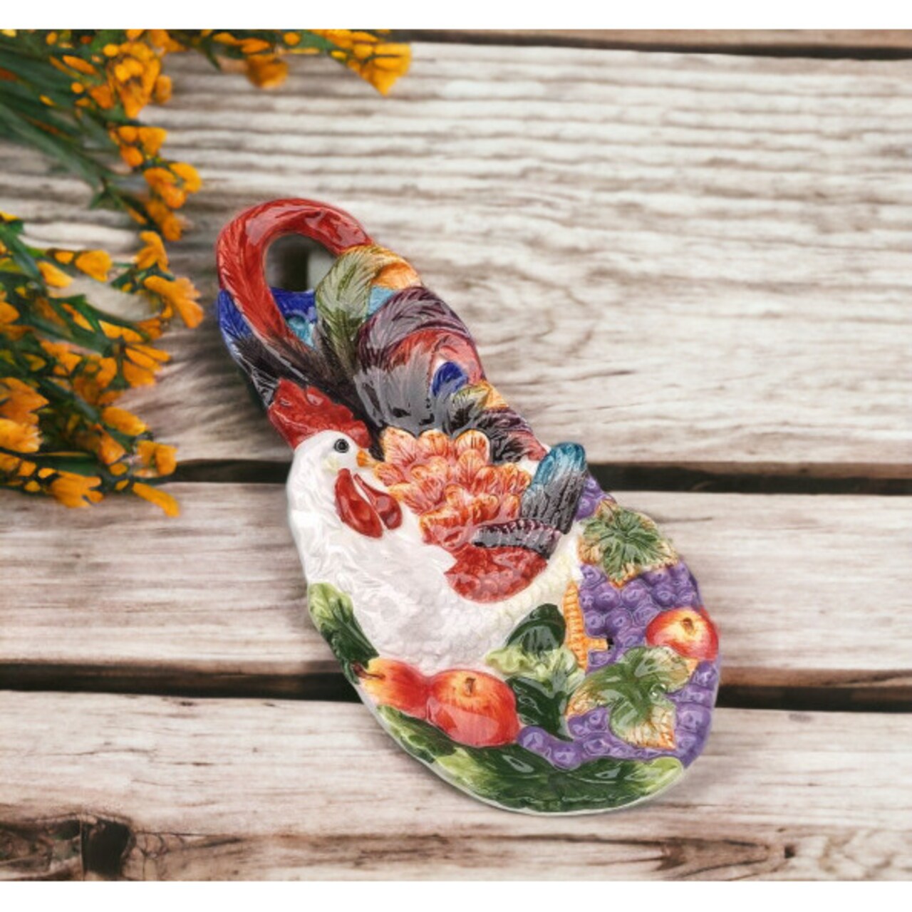 Rooster Spoon Rest Home Decoration Gift Idea Interior Decor Ornament Figurines